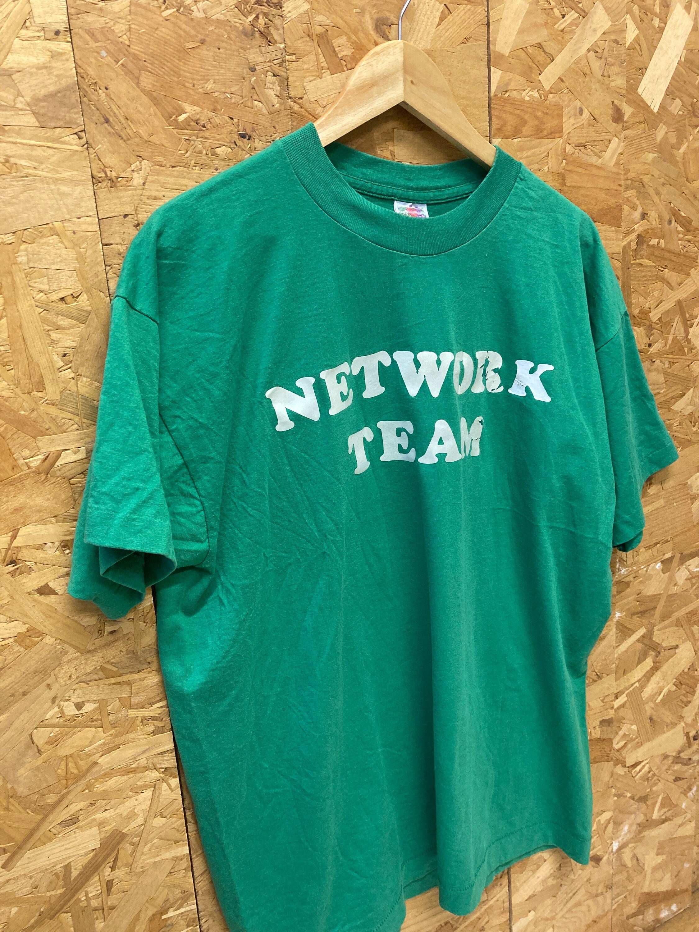 Vintage 90s John name badge Network Team souvenir USA single stitch t-shirt size XL