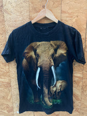 Vintage 90s African elephant large print black souvenir t-shirt size small