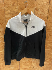 Nike Color Block Track Jacket Full Zip White Black Men's Size M