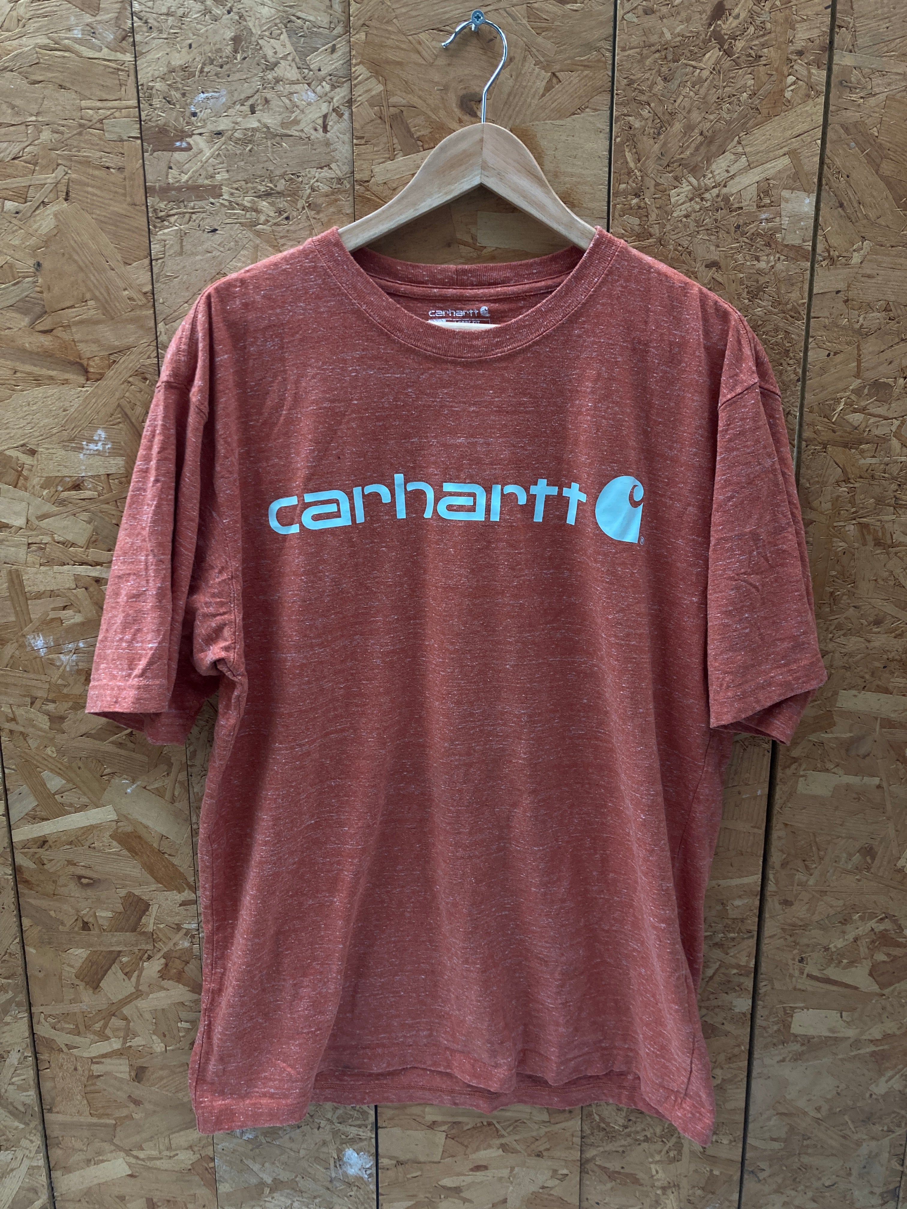 Vintage Y2K Carhartt salmon loose fit print worker t-shirt size medium