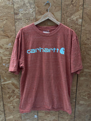 Vintage Y2K Carhartt salmon loose fit print worker t-shirt size medium