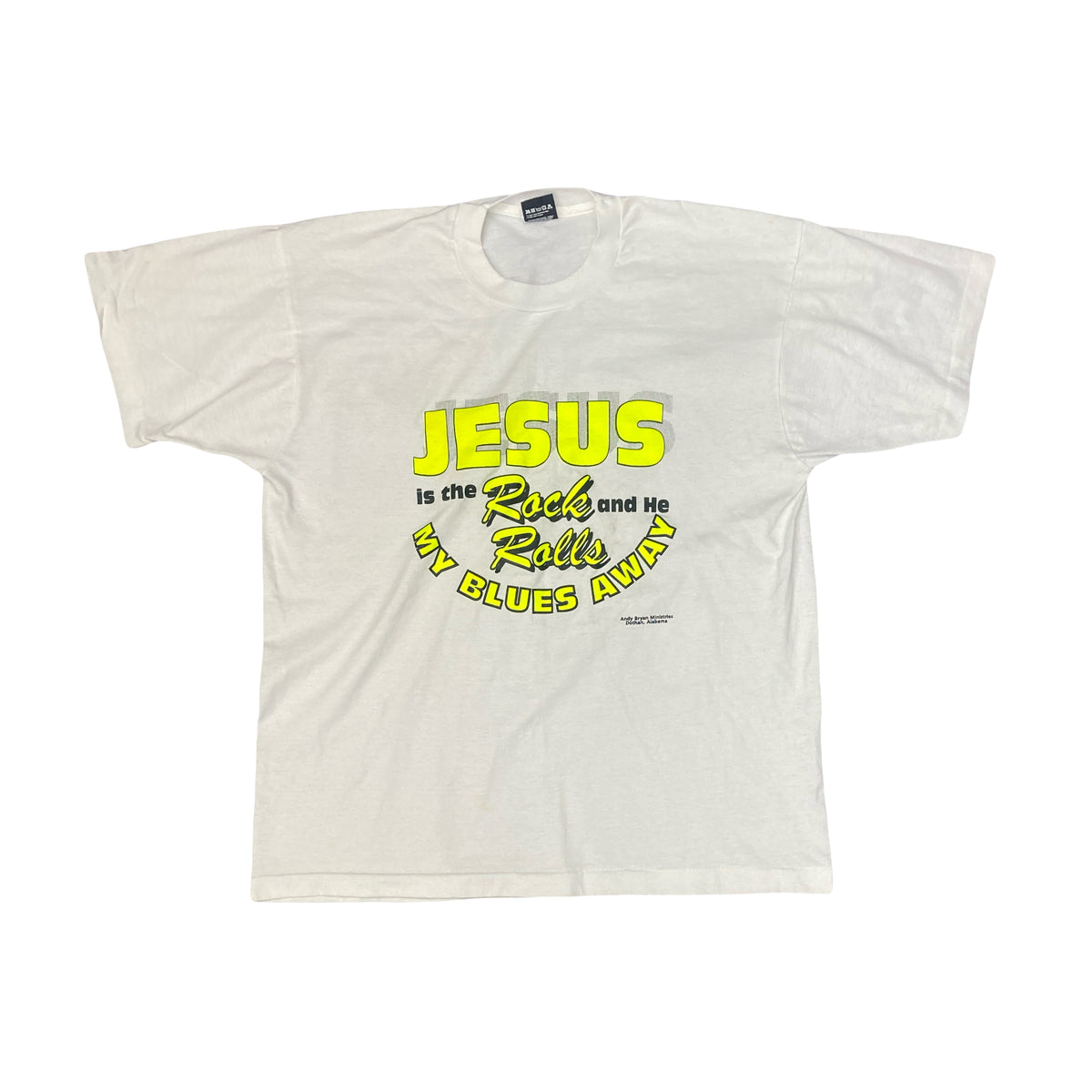 Vintage 90s Jesus Rock & rolls the blues away single stitch t-shirt size XL