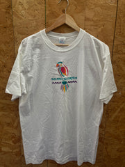 Vintage 90s Miami Florida embroidered parrot single stitch white t-shirt size XL