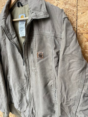 Vintage 90s Carhartt Wylie stone beige tan workwear jacket size medium