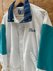 Vintage Dumbrooke White/Teal Colorblock USA Dick cattle rancher livestock Jacket Men's Size L