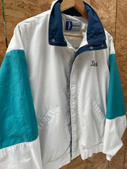 Vintage Dumbrooke White/Teal Colorblock USA Dick cattle rancher livestock Jacket Men's Size L