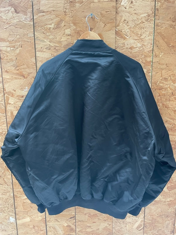 Vintage 80s Purdue Boilermakers Satin Bomber Jacket by Chalk Line - Black - Size XXL