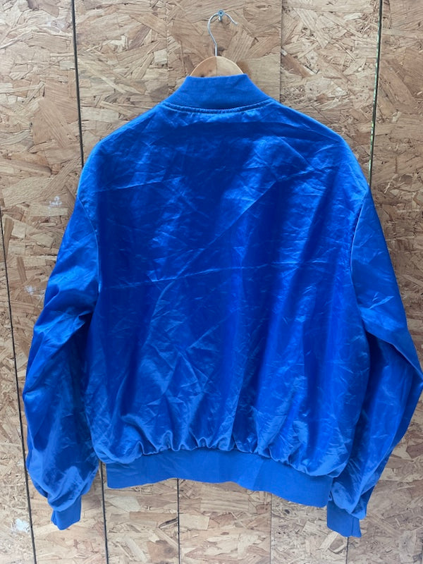 Vintage 80s AT&T Blue Satin Bomber Jacket USA made size XL