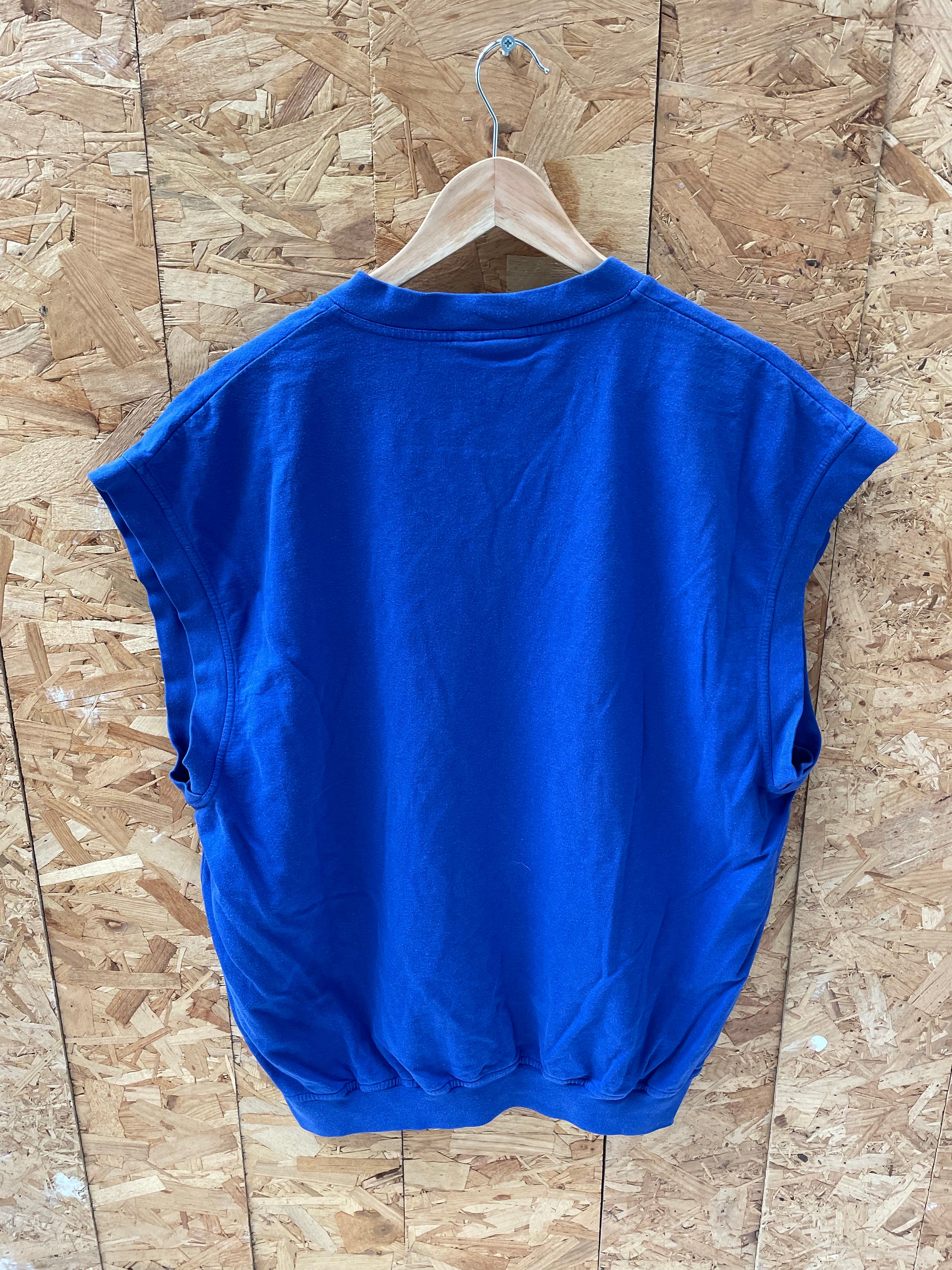 Vintage 80s Reebok Blue V-Neck Sleeveless Shirt Mens Size L