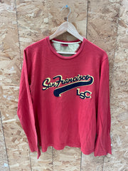 Levis Red Tab Mens Orange Long Sleeve San Francisco Script Graphic T-Shirt size Medium