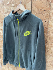 Nike Men's Olive & Lime Green Zip-Up Hoodie Sweatshirt Jacket Size M