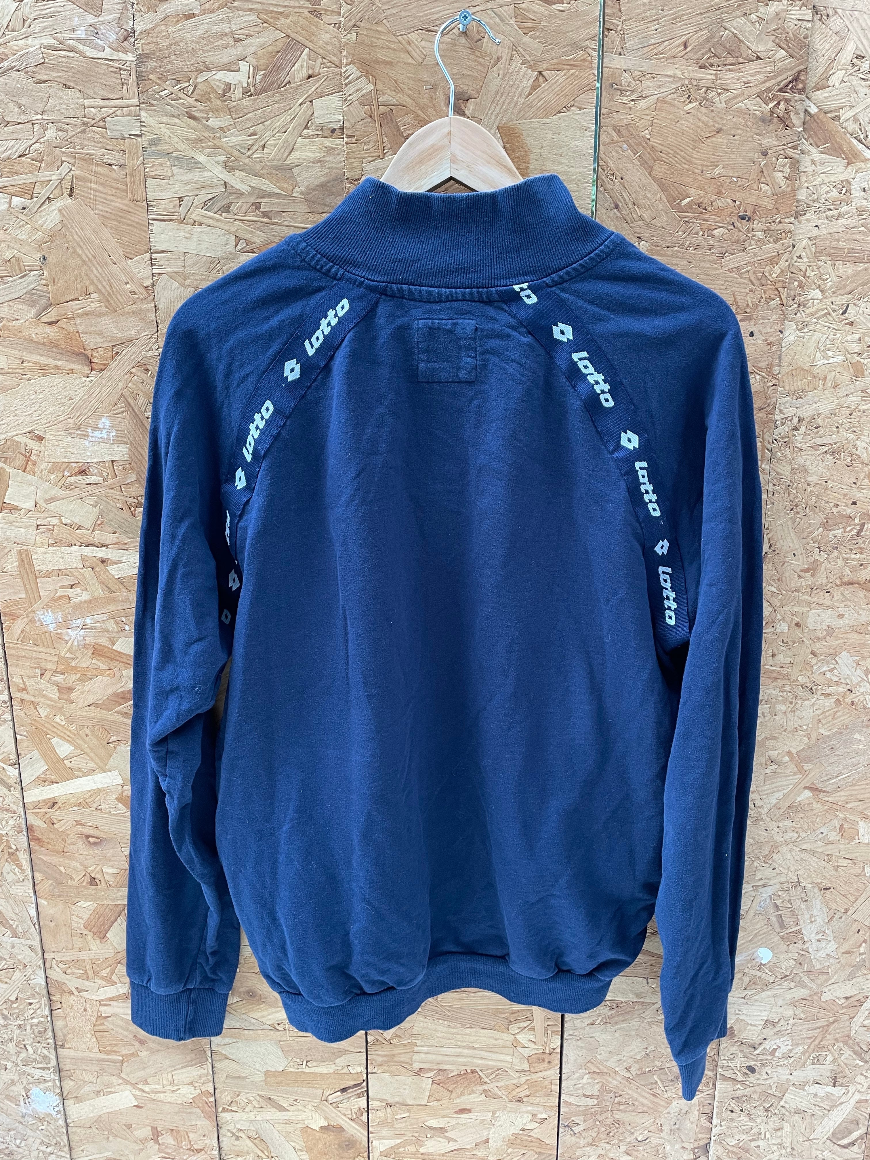 Vintage Y2K Lotto Men's Size L Navy Blue Zip-Up Track Jacket Sweatshirt