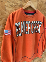 Vintage 90s Kappa Orange Beaver Creek USA Crewneck Sweatshirt Jumper size Large