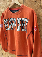 Vintage 90s Kappa Orange Beaver Creek USA Crewneck Sweatshirt Jumper size Large