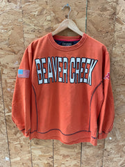 Vintage 90s Kappa Orange Beaver Creek USA Crewneck Sweatshirt Jumper size Large