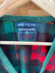 Vintage 90s Campagnolo Sport Fashion Mens XXL Red Green Plaid Fleece Vest