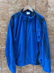 Vintage Y2K Adidas Men's Size XL Blue Track Jacket with 3 Stripes