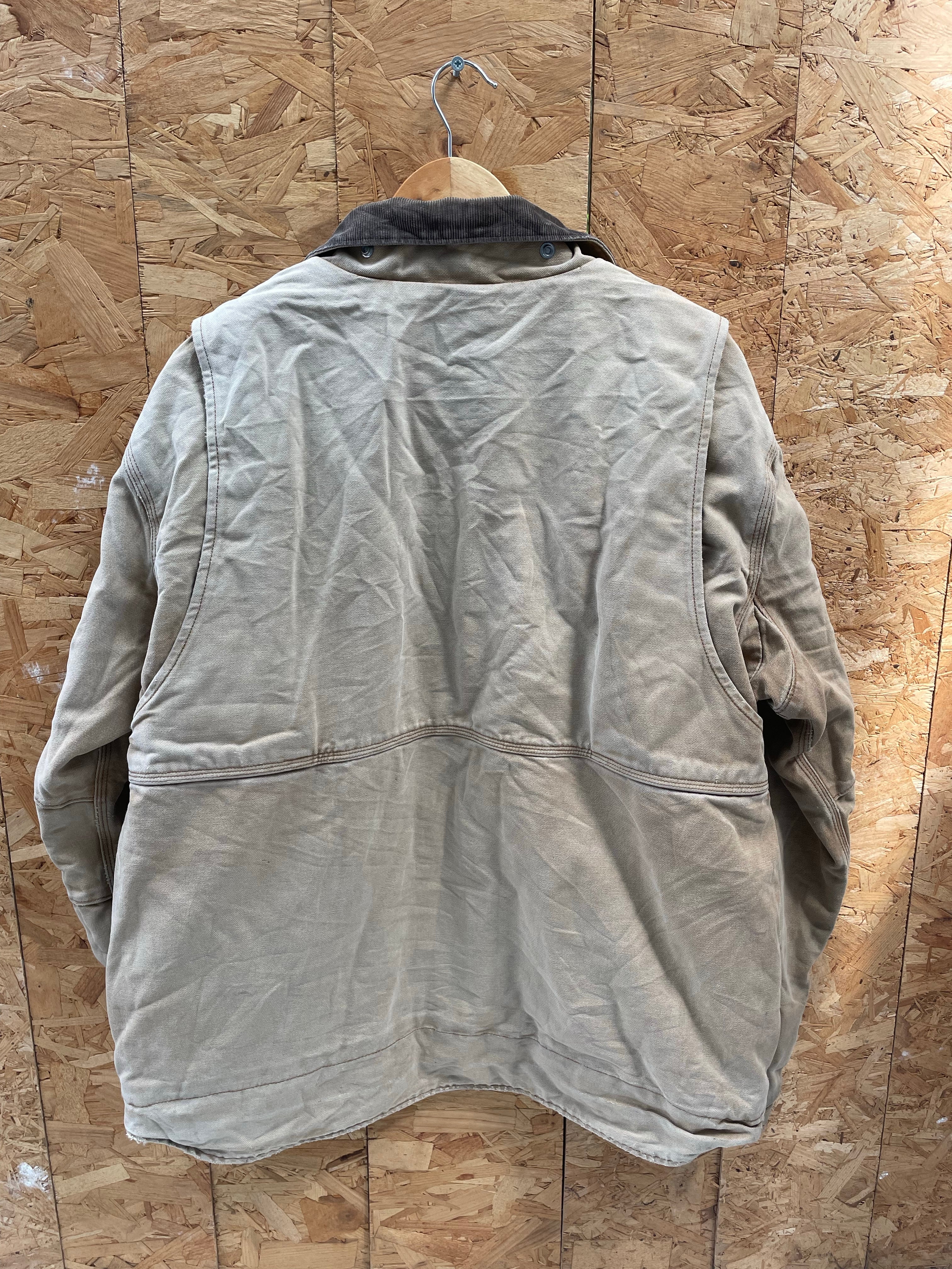 Vintage 90s Carhartt Distressed Tan Full Swing Heavyweight Duck Jacket Size L