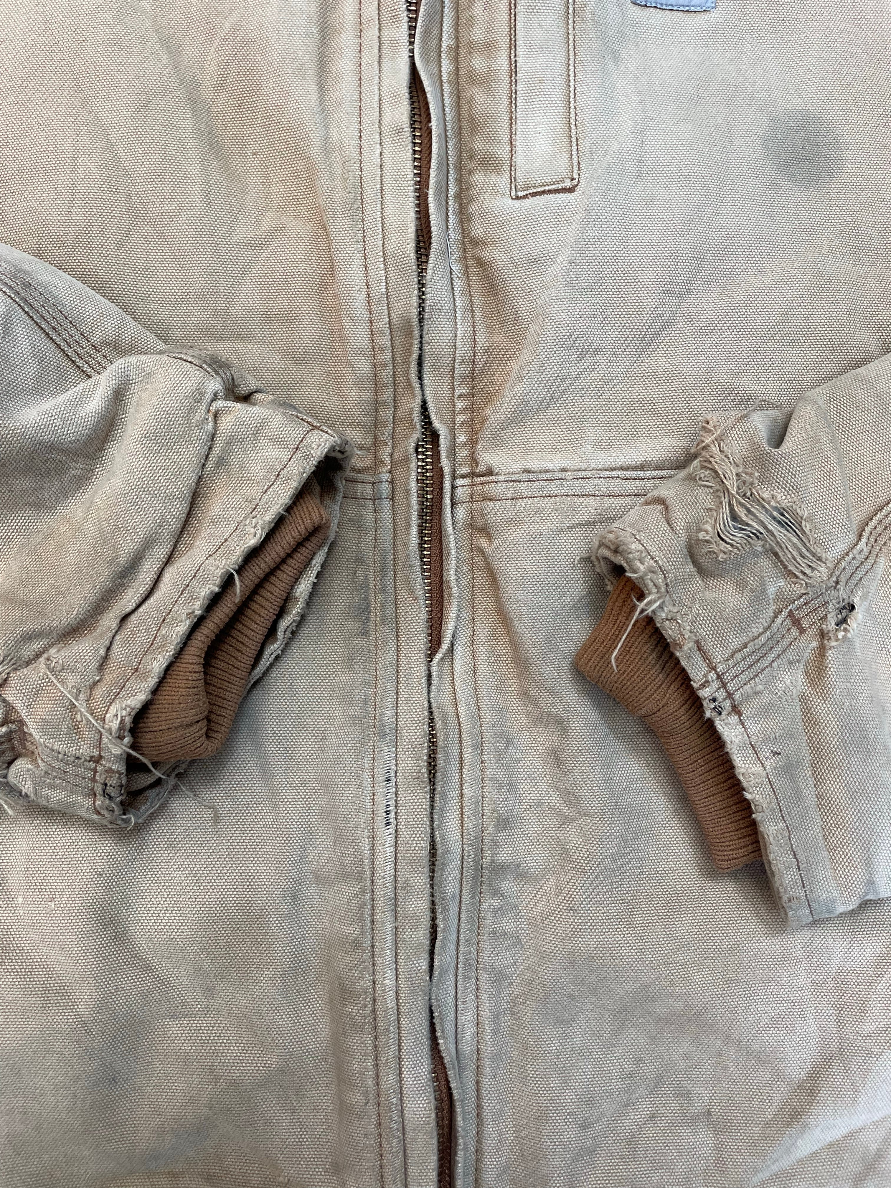 Vintage 90s Carhartt Distressed Tan Full Swing Heavyweight Duck Jacket Size L
