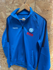 Vintage Macron SSC Napoli Football Blue Track Squad Training Jacket Size L
