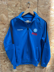 Vintage Macron SSC Napoli Football Blue Track Squad Training Jacket Size L