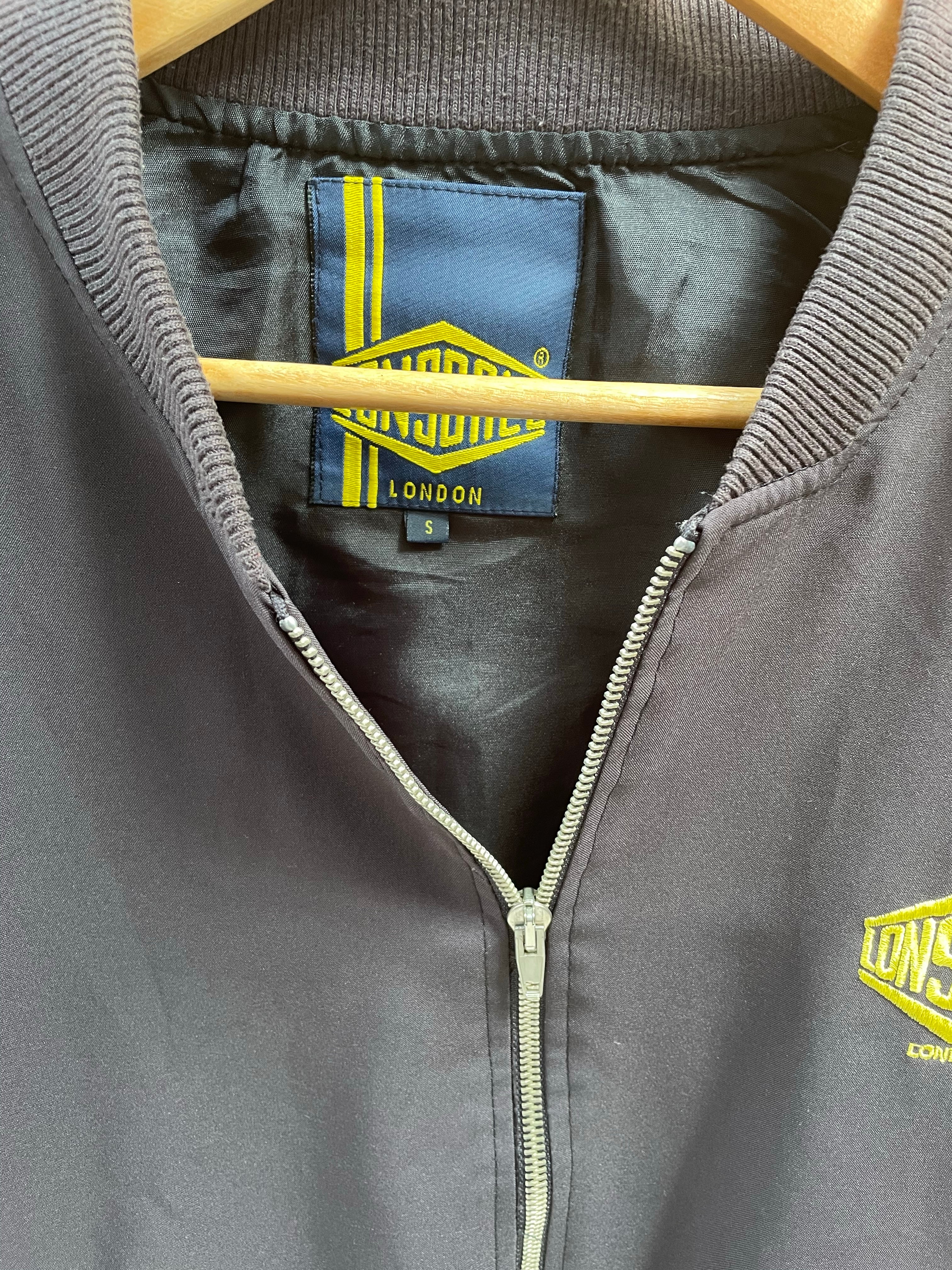 Vintage Lonsdale London Men's Size S Dark Grey Mod Harrington Style Bomber Jacket