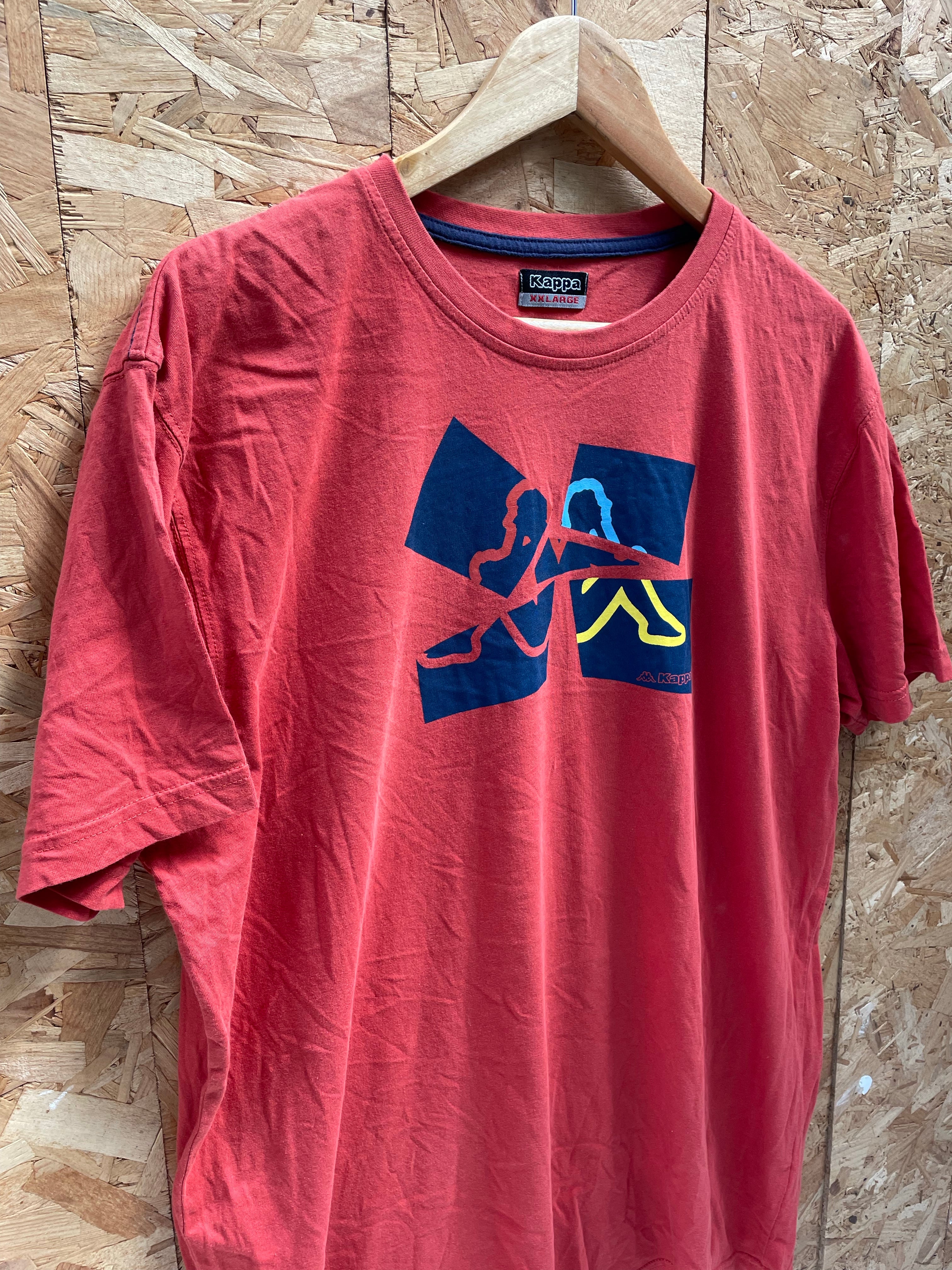 Vintage Kappa Orange XXL Graphic T-Shirt Men's Crew Neck Short Sleeve Tee