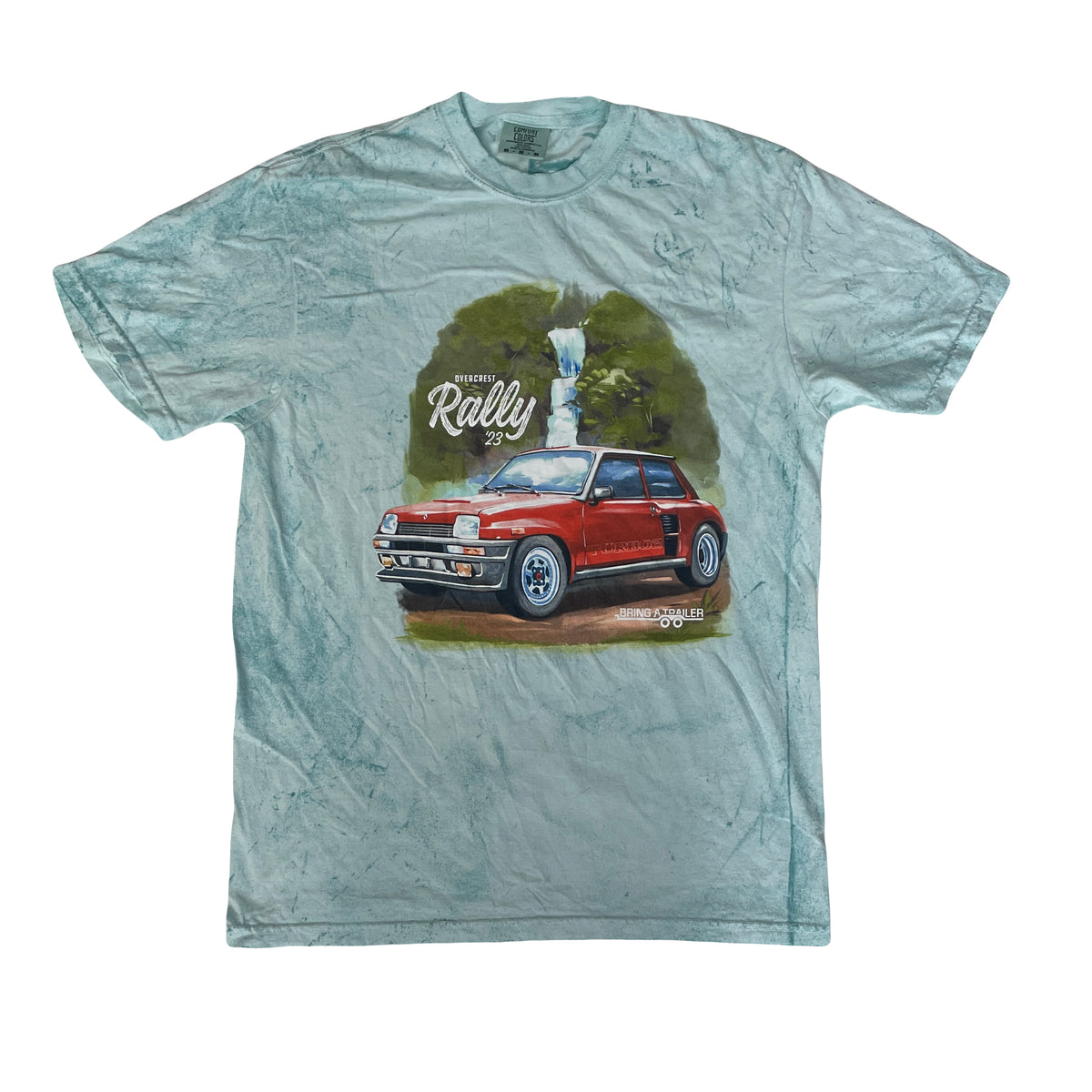 Comfort Colors Men's M Light Blue Short Sleeve Graphic T-Shirt - Rally Car Print