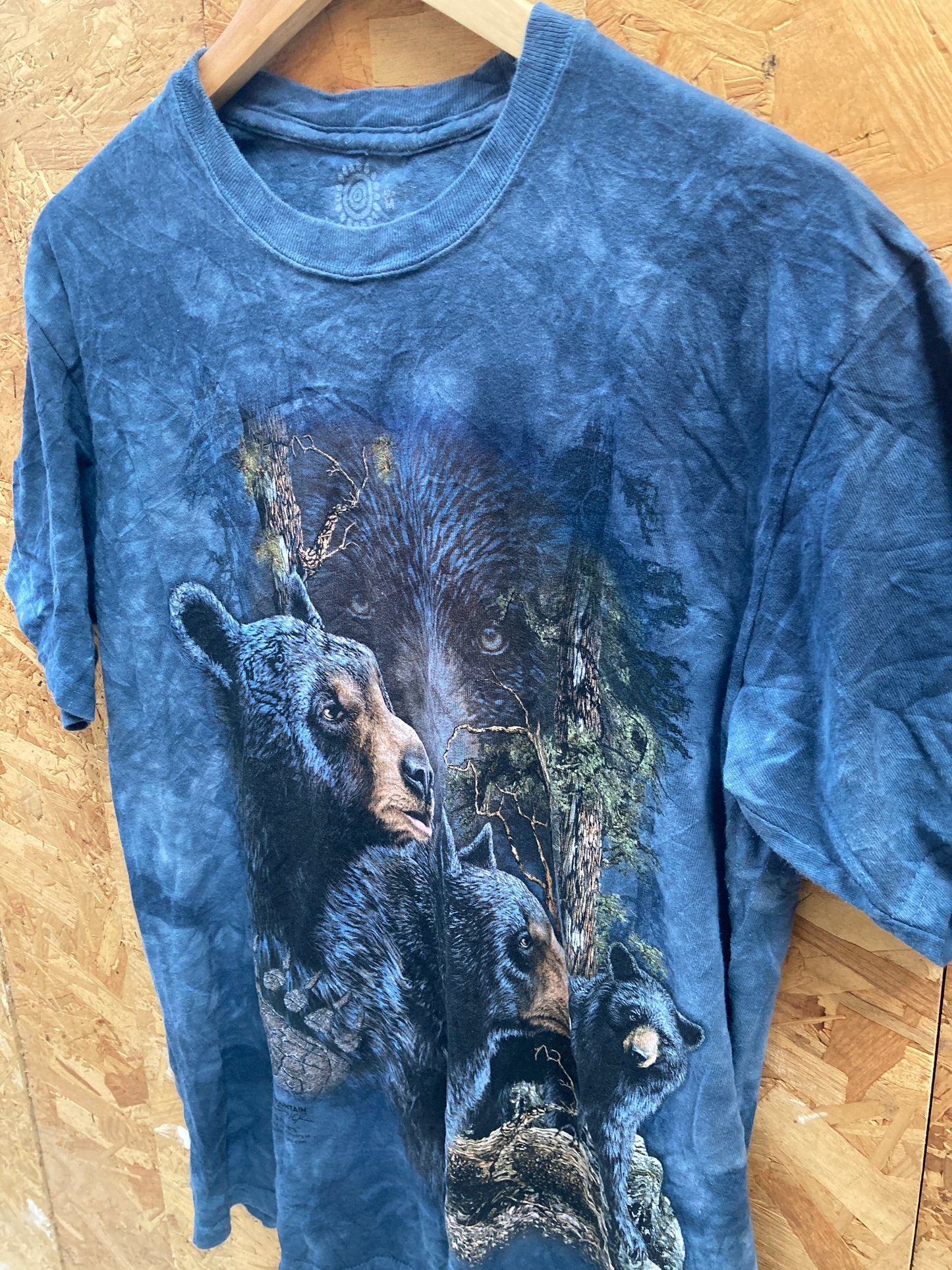 Vintage The Mountain USA black bears nature scene blue tie dye  t-shirt size M