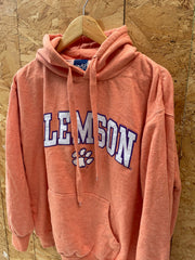 Vintage Y2K Clemson University Peach Hoodie Sweatshirt Size Medium by Old Varsity Brand