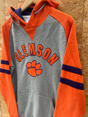 Vintage 90s Champion Clemson Tigers USA Orange Purple Gray Hoodie Sweatshirt Size L