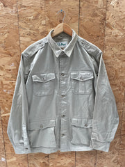 Vintage 90s L.L.Bean Men's Size L Beige Long Sleeve Safari Hunting Shirt Jacket