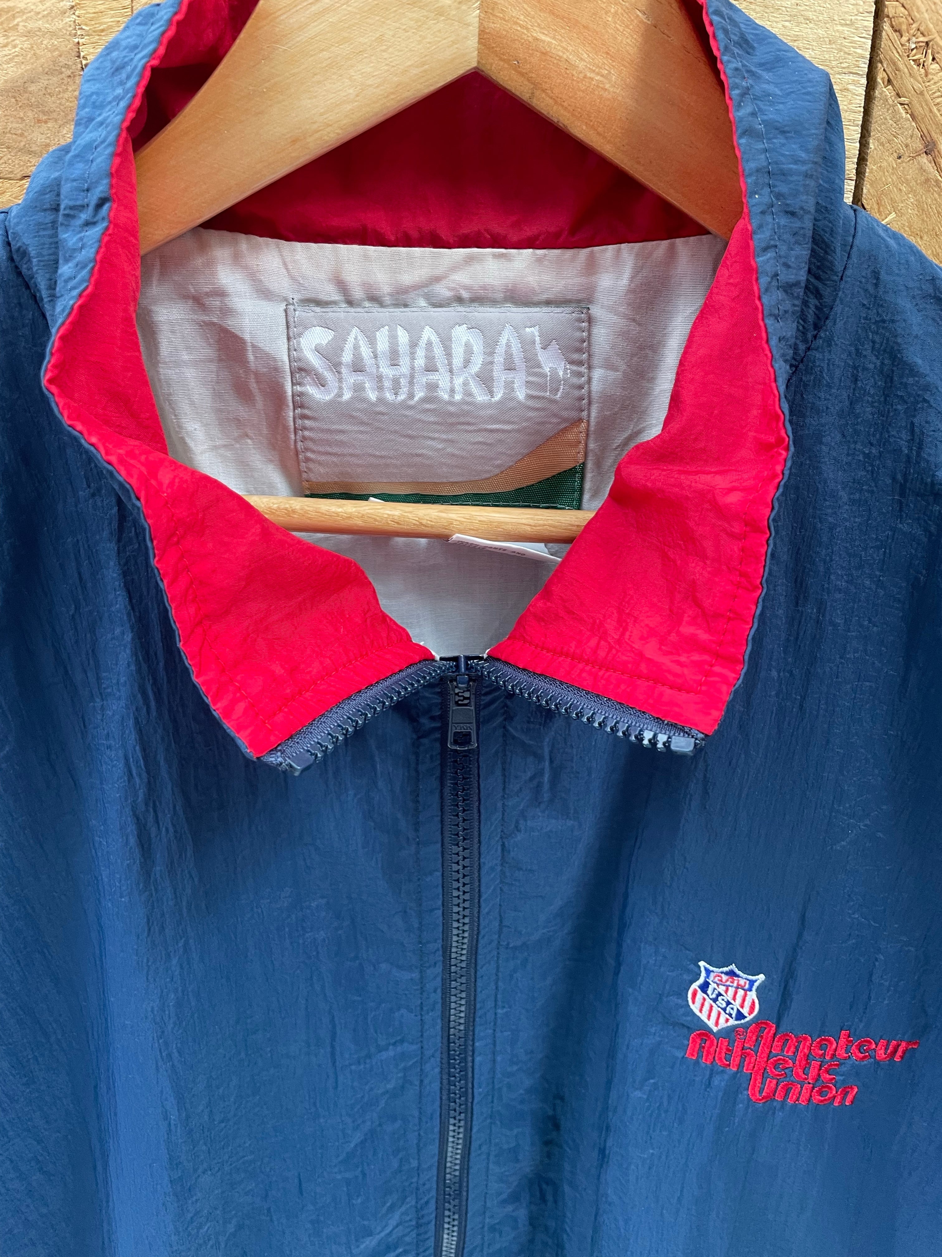 Vintage 90s Amatuer Athletic Union USA Shell Track Jacket - Navy, Red, White Size XL