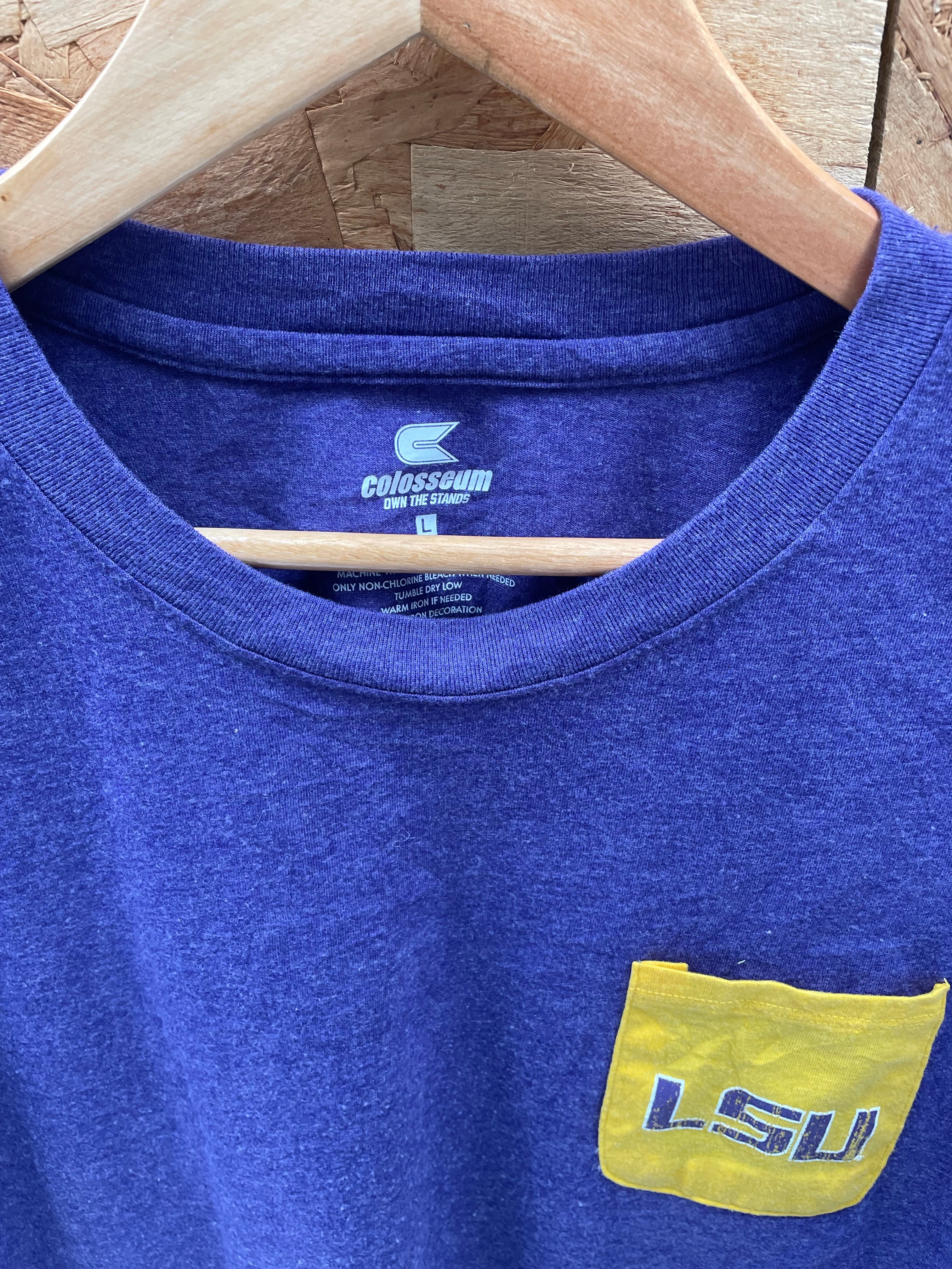 Vintage Y2K USA College LSU Tigers Purple & Gold T-Shirt Size M by Colosseum