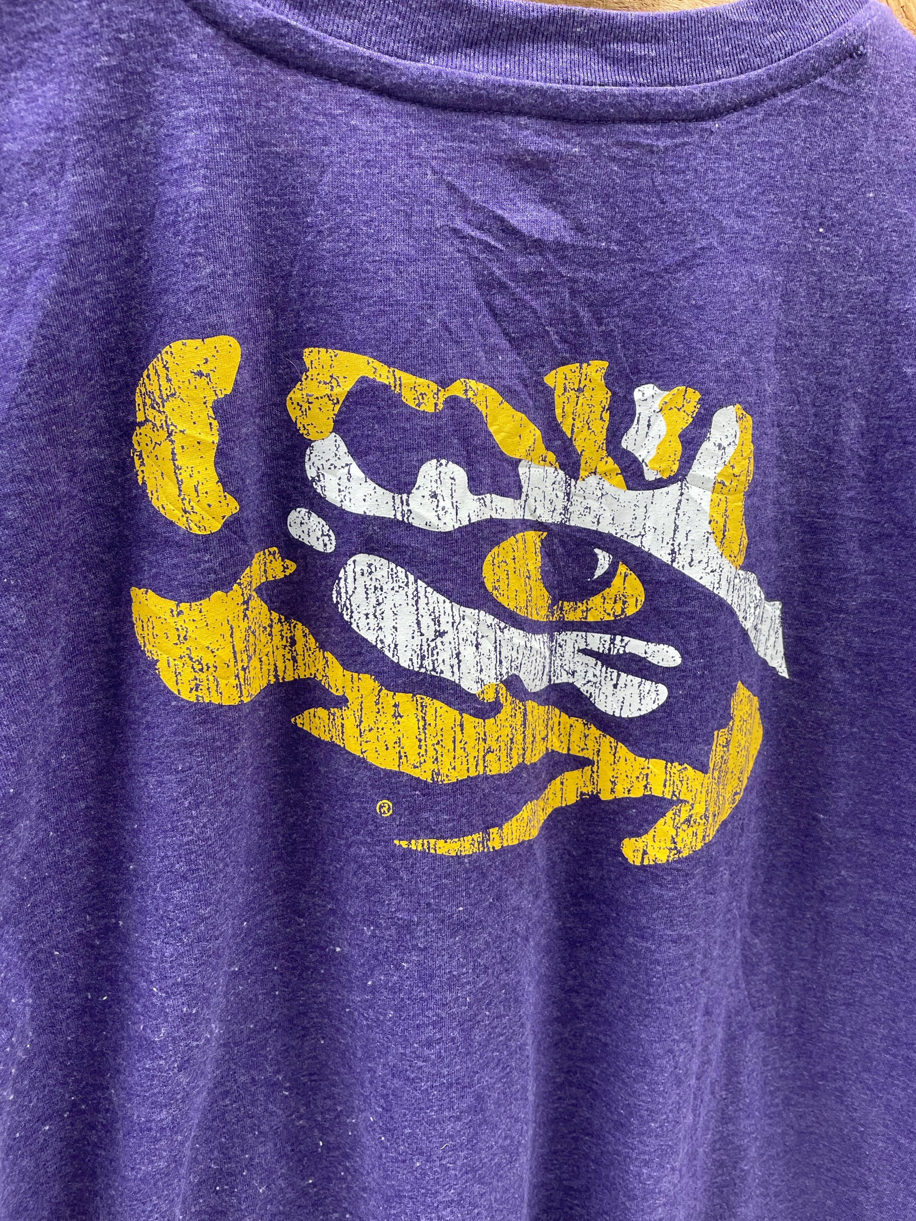 Vintage Y2K USA College LSU Tigers Purple & Gold T-Shirt Size M by Colosseum