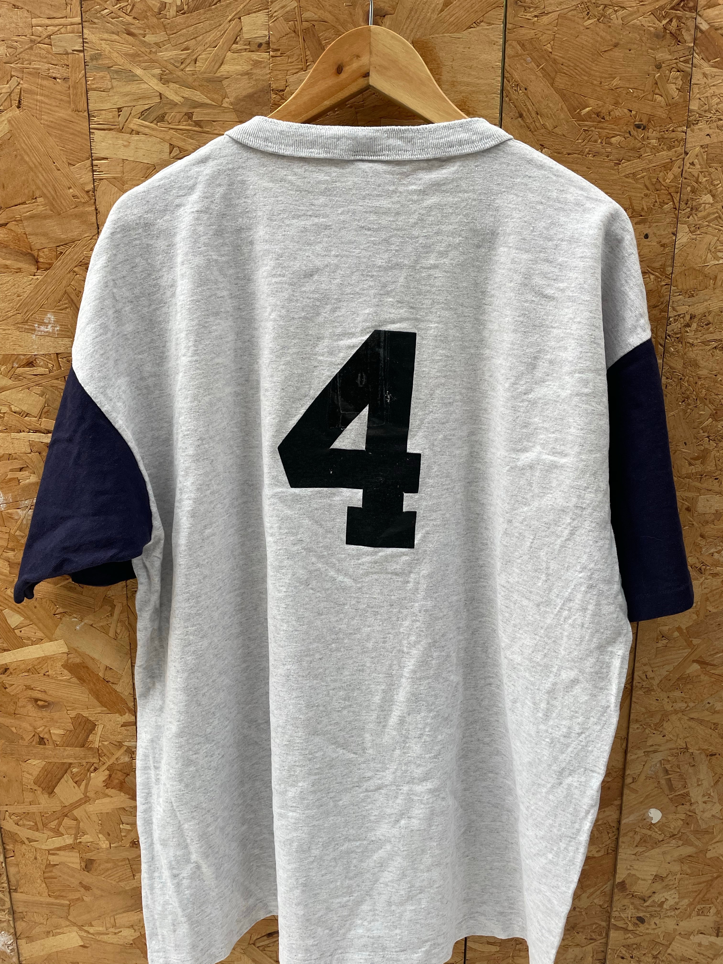 Vintage 80s Keg-n-Cue Monroe WA Baseball T-Shirt Gray/Navy XL