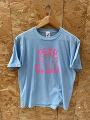 Vintage 90s Pal Gal Softball T-Shirt Light Blue Thrashed  Size L by Jerzees