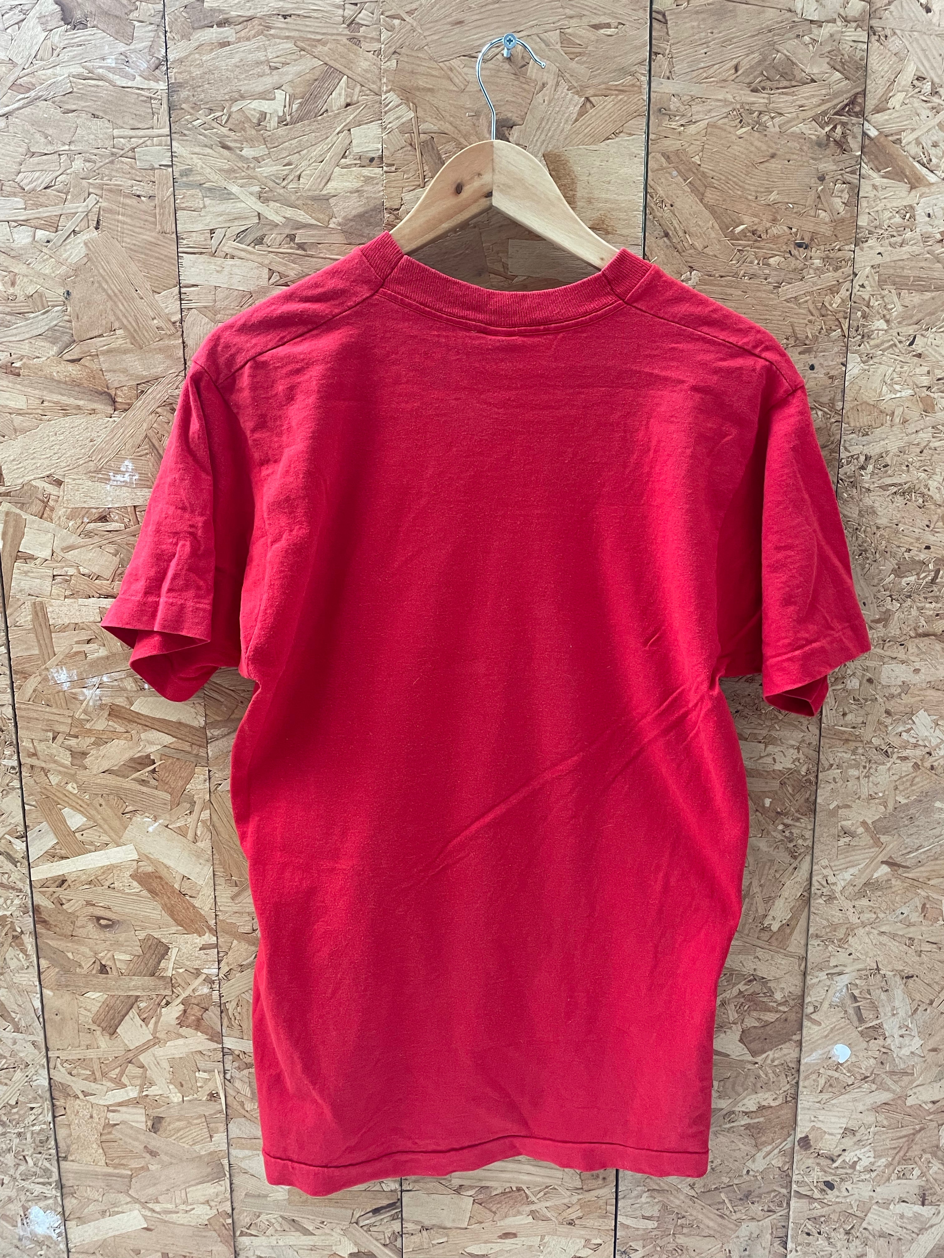Vintage 80s Bob Marley Soccer Committee Single Stitch Red T-Shirt Size L by Fruit of the Loom