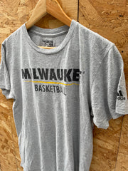 Vintage Y2K Adidas Milwaukee Basketball T-Shirt Men's Size M Gray