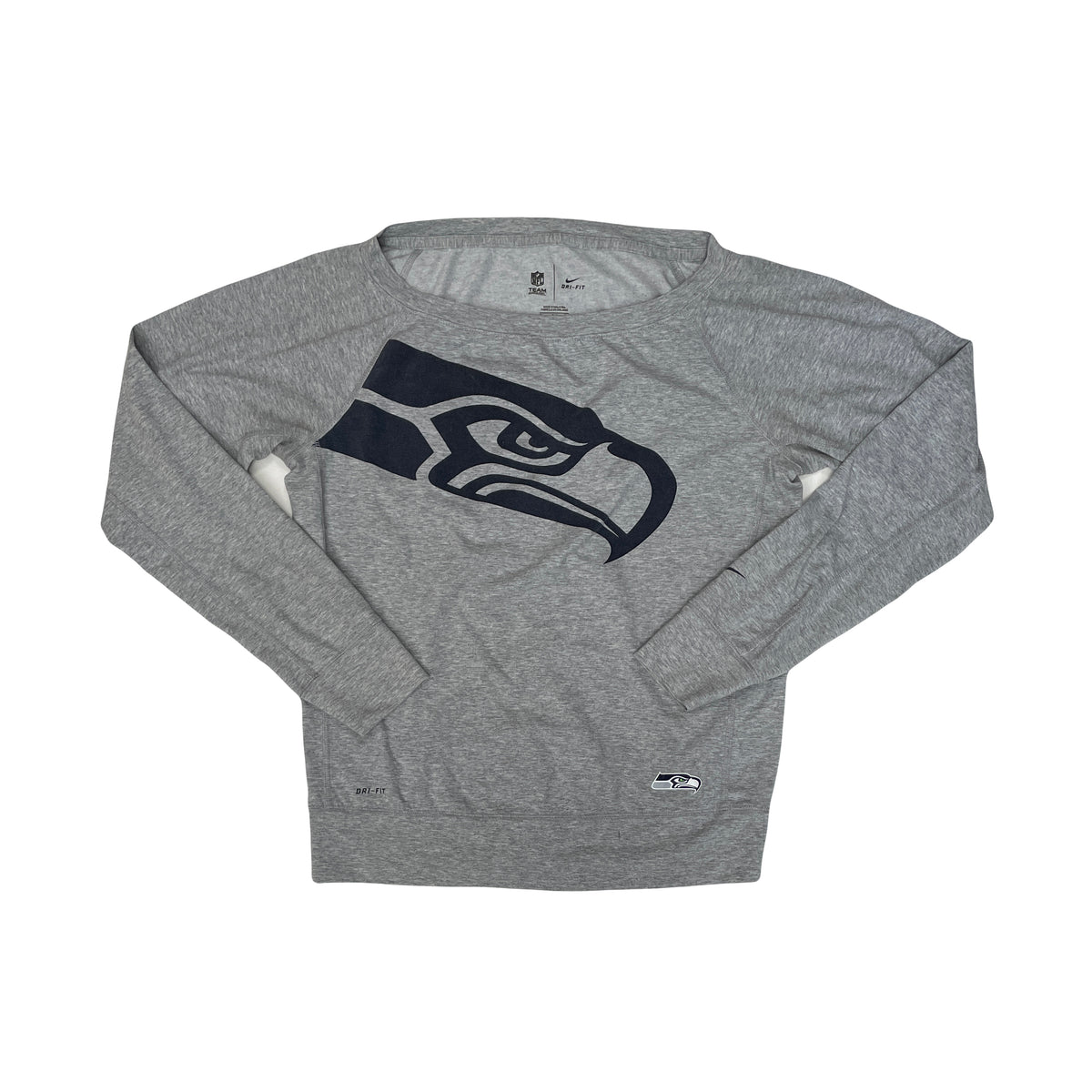 Nike NFL Seattle Seahawks Gray Long Sleeve Ladies T-Shirt Size Small