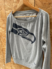 Nike NFL Seattle Seahawks Gray Long Sleeve Ladies T-Shirt Size Small