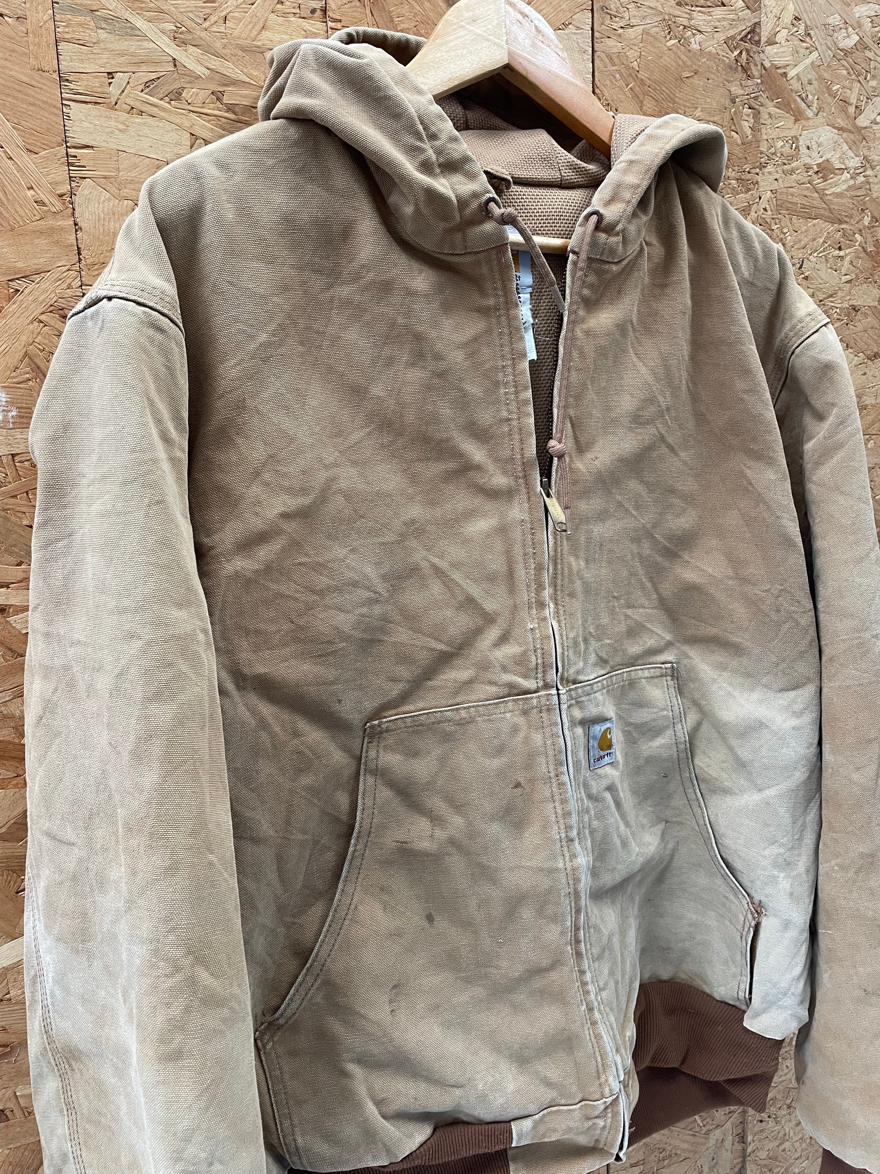 Carhartt Tan Hooded Jacket Size L