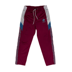 Vintage Lotto Track Pants Size M Maroon White Blue Mens 90s Retro