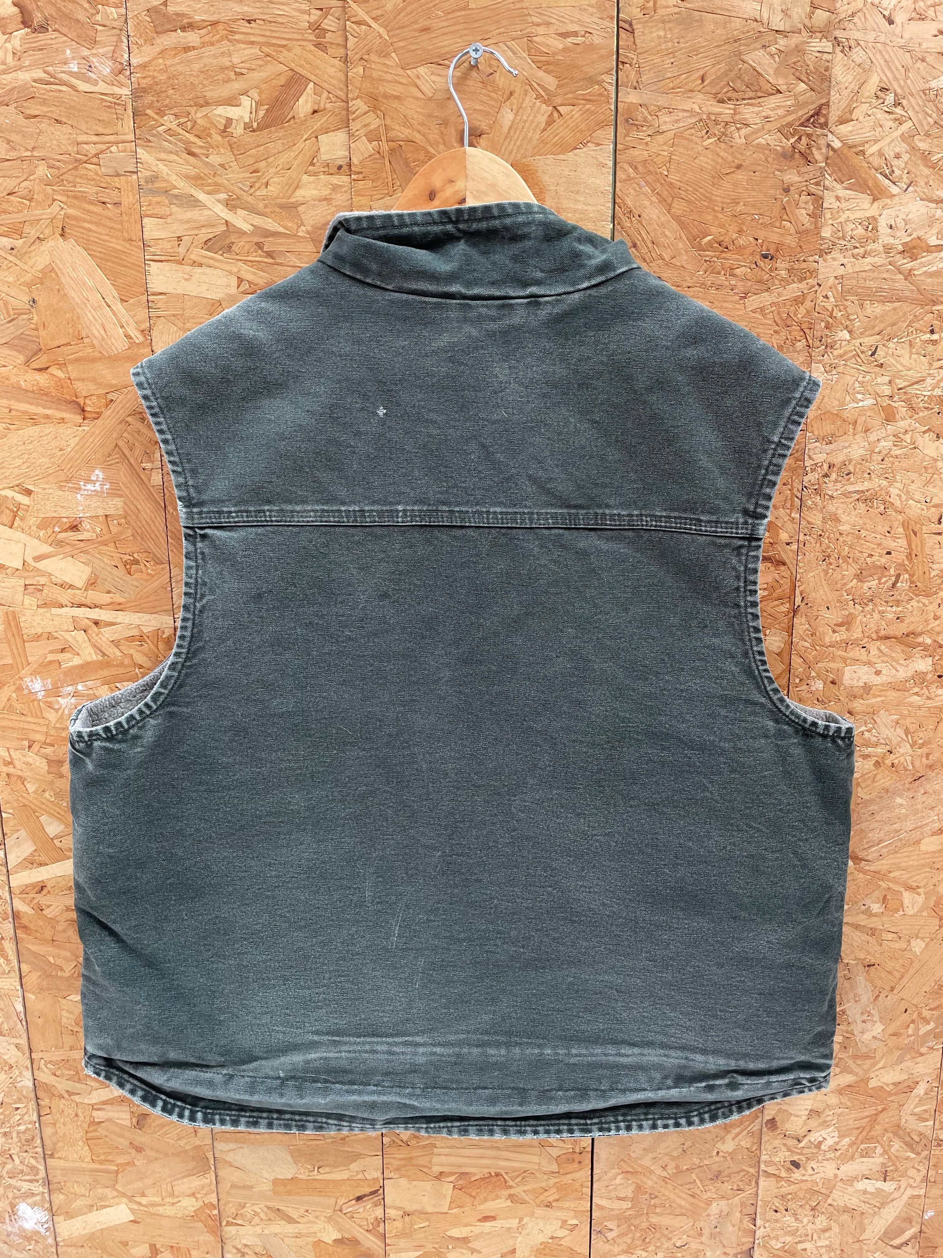 Vintage 90s Carhartt Men's Size XXL Moss Green Duck Insulated Vest