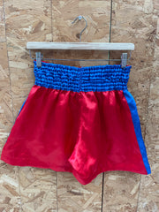 Vintage Thai Boxing Muay Thai Shorts Red &amp; Blue L - Authentic Fight Shorts