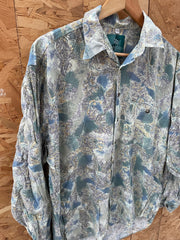 Vintage 90s Paisley Scrapbook Print Long Sleeve Ugly Shirt Men's L by Dornbusch