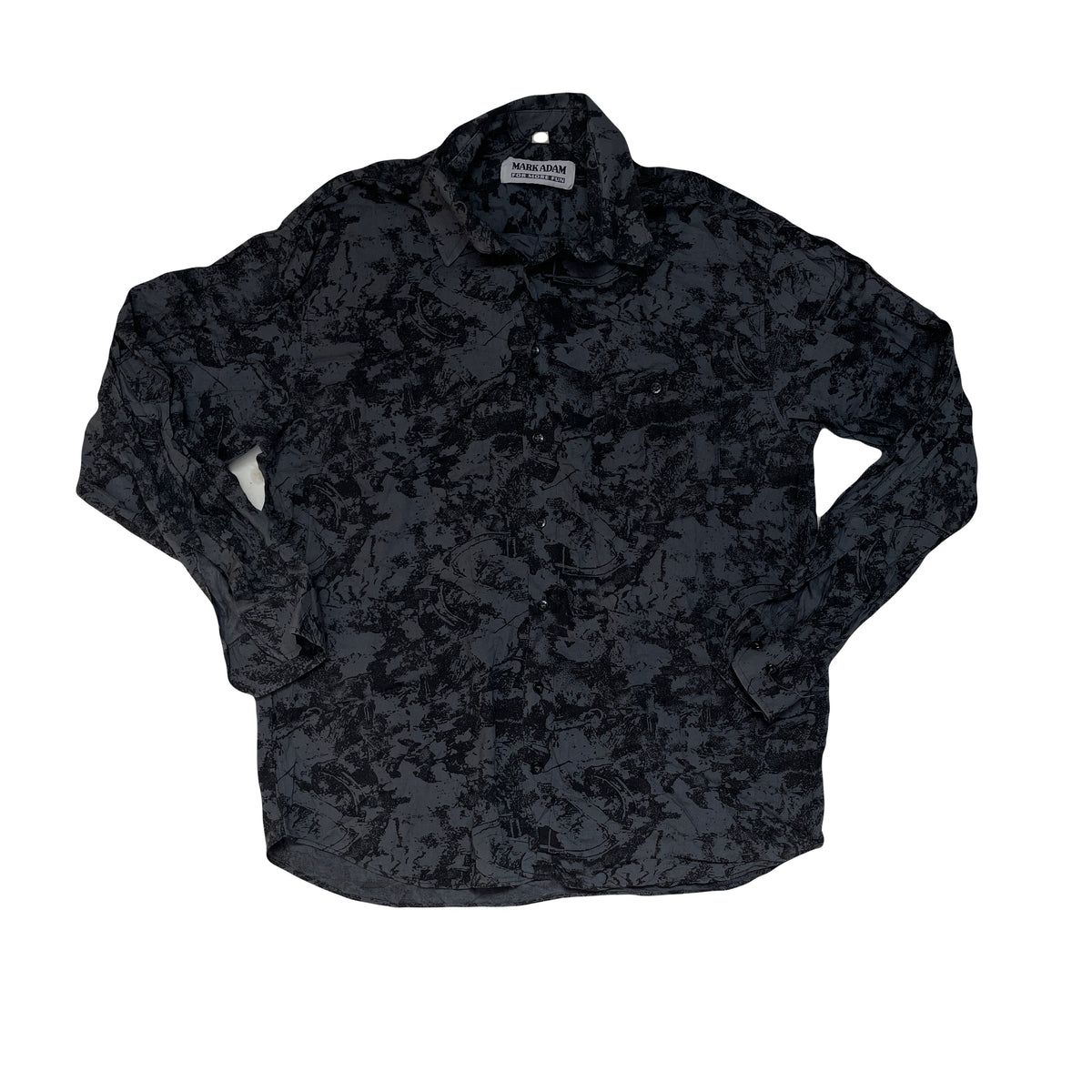 Vintage 90s Black Charcoal Abstract Scrapbook Print Ugly Size L by Mark Adam