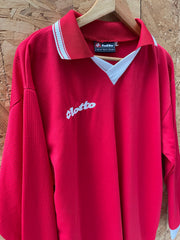 Vintage 90s Lotto Red Long Sleeve Soccer Jersey Shirt Size XL
