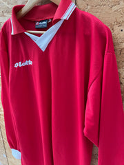 Vintage 90s Lotto Red Long Sleeve Soccer Jersey Shirt Size XL