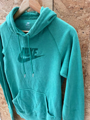 Vintage Nike Women's Size M Green Hoodie Sweatshirt Pullover Sweater
